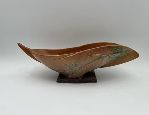 Vintage Roseville Wincraft Art Deco Console Bowl Pottery Signed 228-12 Repair