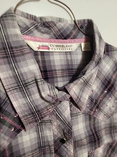 Pearl Snap Shirt Short Sleeve Cumberland Outfitters Size L - Picture 3 of 14