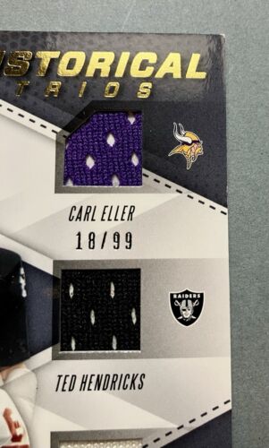 2017 CARL ELLER ๐ TED HENDRICKS ๐ DAVE WILCOX Absolute Historical Trios 18/99 - Picture 4 of 8