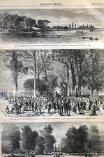 Sippan Point Connecticut  JOHNSON MILLER AUCTION Antique Engraving Print Matted