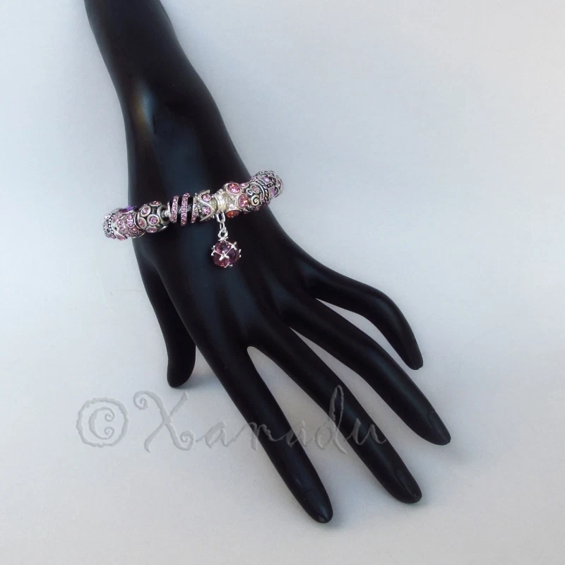 Pulsera Pandora Esterlina Genuina con Piedras Natales Junio Alejanrita Lila Europea Foto 3 de 4