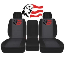 Fits Front Seats for 2011-2018 Ram 1500-3500/Blk Charcoal Eagle W Flag3