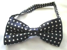 Kids Boys Girls Blue with White Polka Dots Adjustable Strap Bow Tie-Brand New 2