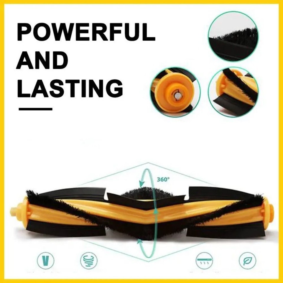 Black Main Roller Brush Sweeping Robot Spare Parts Hybrid Robot Vacuum