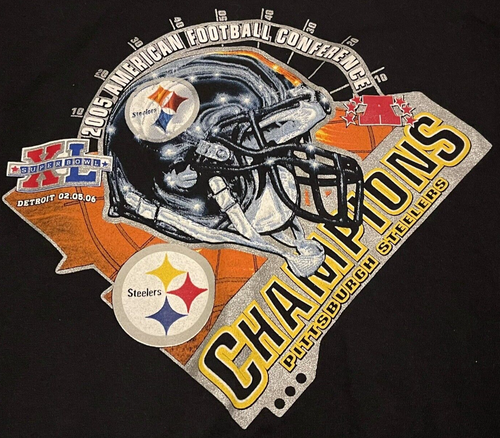 Pittsburgh Steelers 2005 AFC Champions XL Superbowl T Shirt Size XL - Picture 2 of 4
