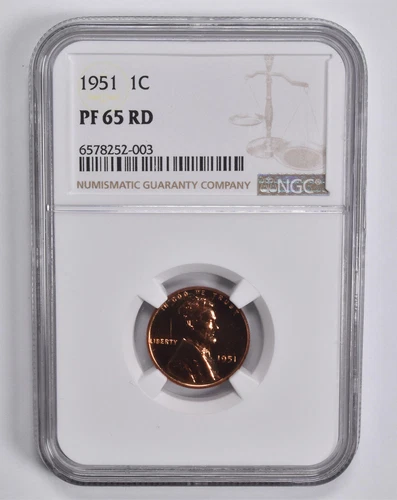 PF65 RD 1951 Lincoln Wheat Cent NGC *5623