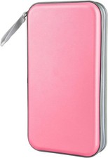80Capacity CD DVD Case Holder Wallet Hard Plastic Storage Binder Light Pink