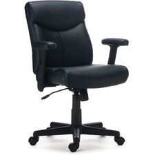 Staples Ergonomic Faux Leather Task Chair, Adjustable Height, Swivel, Black