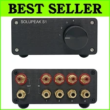 Compact 4-Way RCA Audio Switch - High-Quality Selector for Multiple Devices