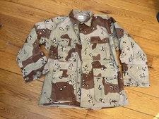 US Military Issue Fatigue Shirt, Blouse, Coat  Chocolate Chip Sz  Med Reg NOS