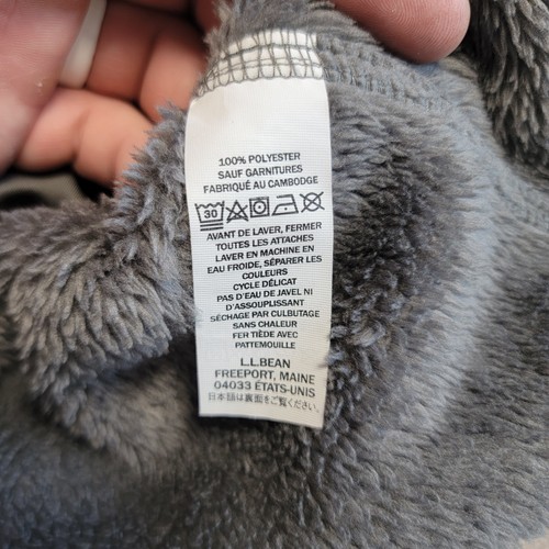 Vintage LL Bean Fleece Jacket Gray Blue Deep Pile Sherpa Sweater Med Item 505087 - Picture 6 of 8