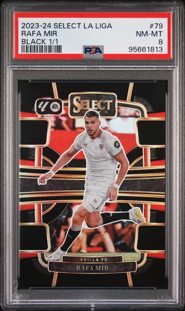 2023-24 Rafa Mir Panini Select La Liga Terrace Black Prizm Sevilla FC 1/1 PSA 8