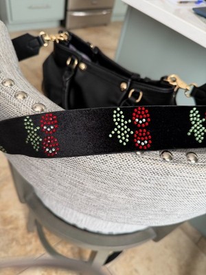 Betsey Johnson black satchel/crossbody bag medium unique cute strap! 