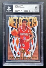 1996-97 SkyBox E-X2000 ALLEN IVERSON #7 Net Assets Rookie RC BGS 9 Mint