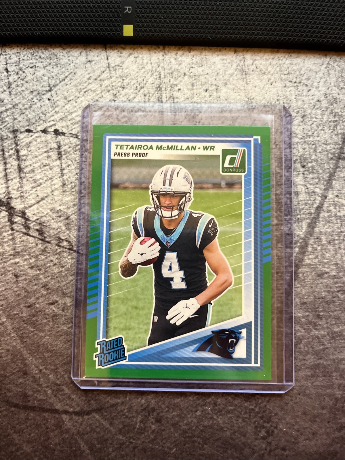 2025 Panini Donruss - Rated Rookie Tetairoa McMillan #314 Press Proof Green (RC)