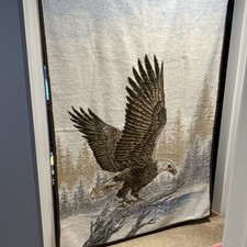 Vintage Biederlack Acrylic Blanket Eagle 79"x58" Made in USA