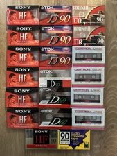 Mixed Lot of 20 Vintage Sony TDK Maxell Cartron Blank Cassette Tapes Normal Bias