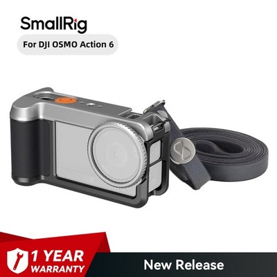 SmallRig Street Grip Kit für DJI Osmo Action 6, Aluminiumkäfig mit Blitzschuh