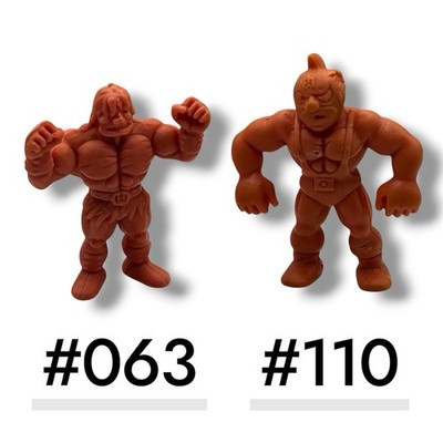 x2 vintage Mattel M.U.S.C.L.E. Figures #063 & #110 Flesh 1985 Goriki Kinnikuman