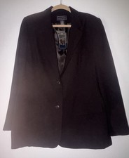 Laura Scott Black Blazer Jacket 2 Button Front Fully Lined NEW NWT Size 16