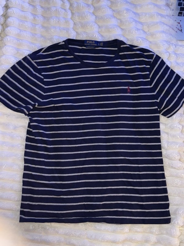 Ralph Lauren Polo Men’s Custom Slim Fit Striped Jersey T-shirt Sz L Vintage