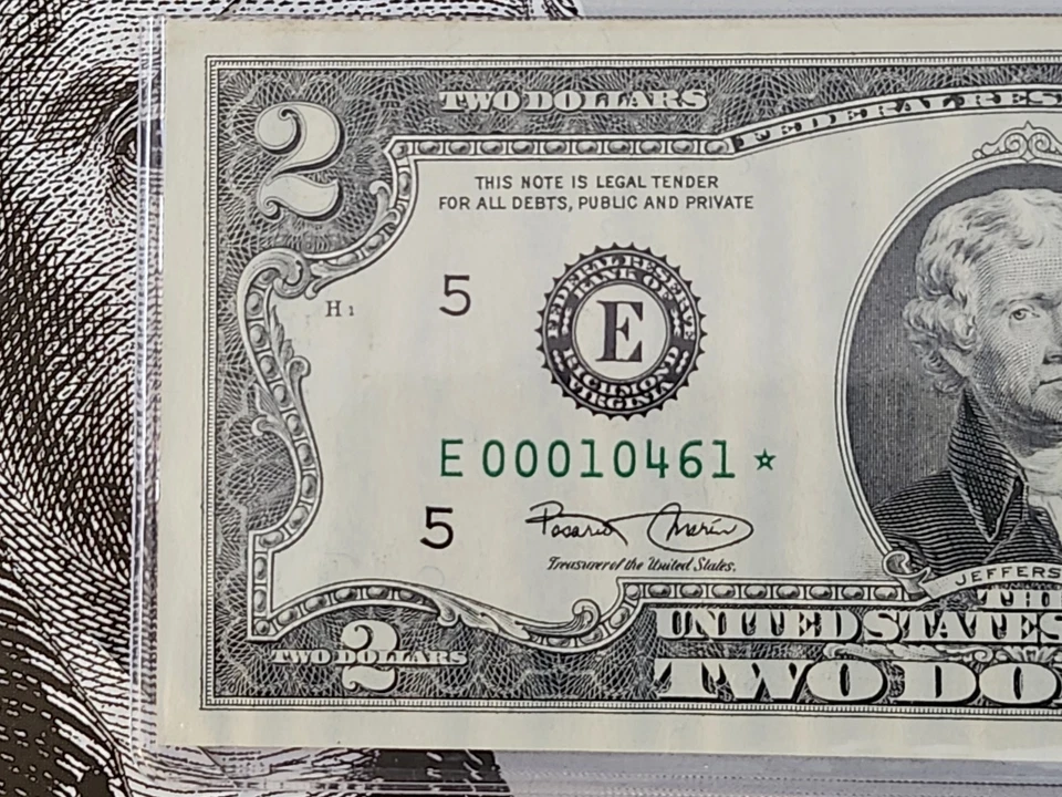 2003 $2 BEP STAR NOTE RICHMOND DISTRICT "ONLY" 16k PRINTED E00010461* - Image 3 of 4