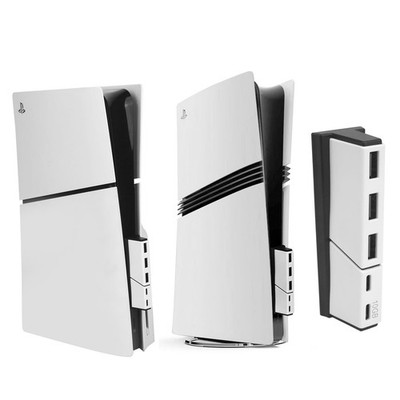 High-Speed USB Hub for PS5 Slim and Pro Console Port Extender White New