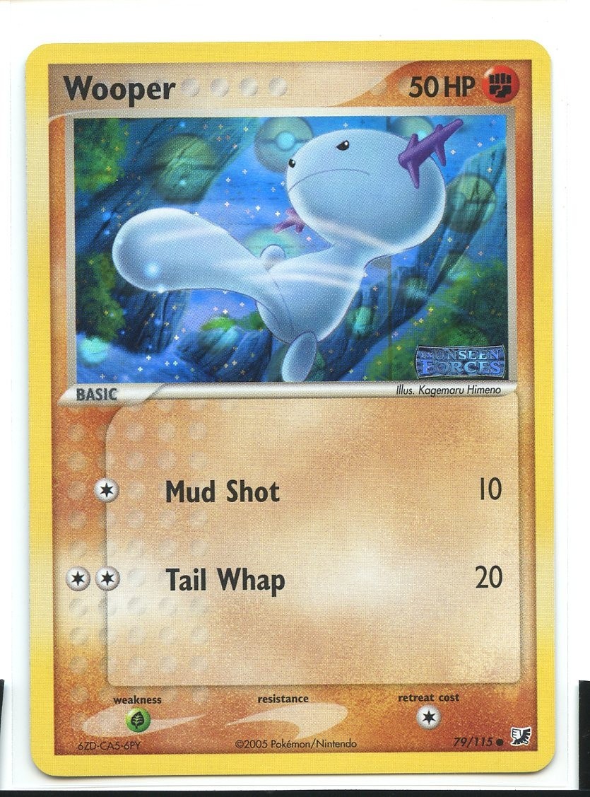 Wooper Reverse Holo Common Ex/NM 79/115 EX Unseen Forces Pokemon