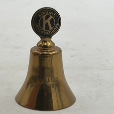 3" Vintage Kiwanis International Club Brass Bell Members Ringable Souvenir Works