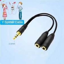 3.5mm AUX Audio Mic Splitter 1 Male to 2 Female Gold Plated Headphone Cable