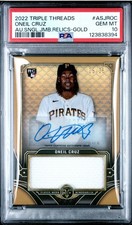 ONEIL CRUZ PSA 10 2022 TOPPS TRIPLE THREADS JUMBO PATCH GOLD RC AUTOGRAPH /25 