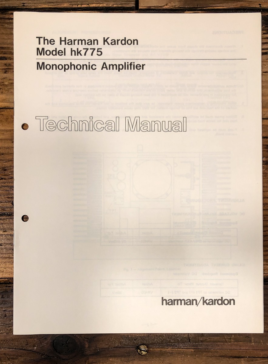 Harman Kardon HK-775 HK775 Amplifier Service Manual *Original*