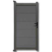 WPC Tür XL Aluminium Gartentür Zauntür Tor Gartentor Alu Anthrazit 90X180 cm