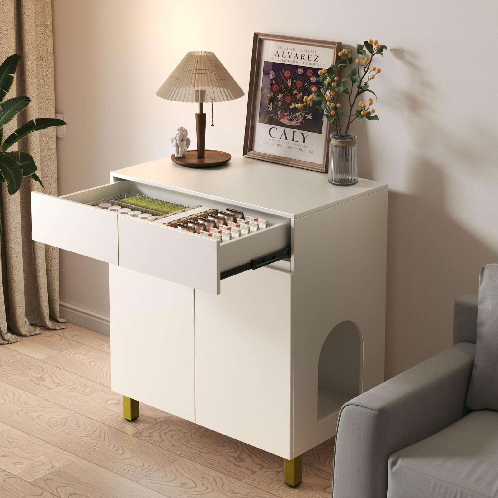 Enclosure, Modern Wooden Litter Box Furniture