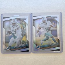Panini Prizm 2025 NFL Dolphins Jaylen Waddle & Tyreek Hill Lot Prizm Silver