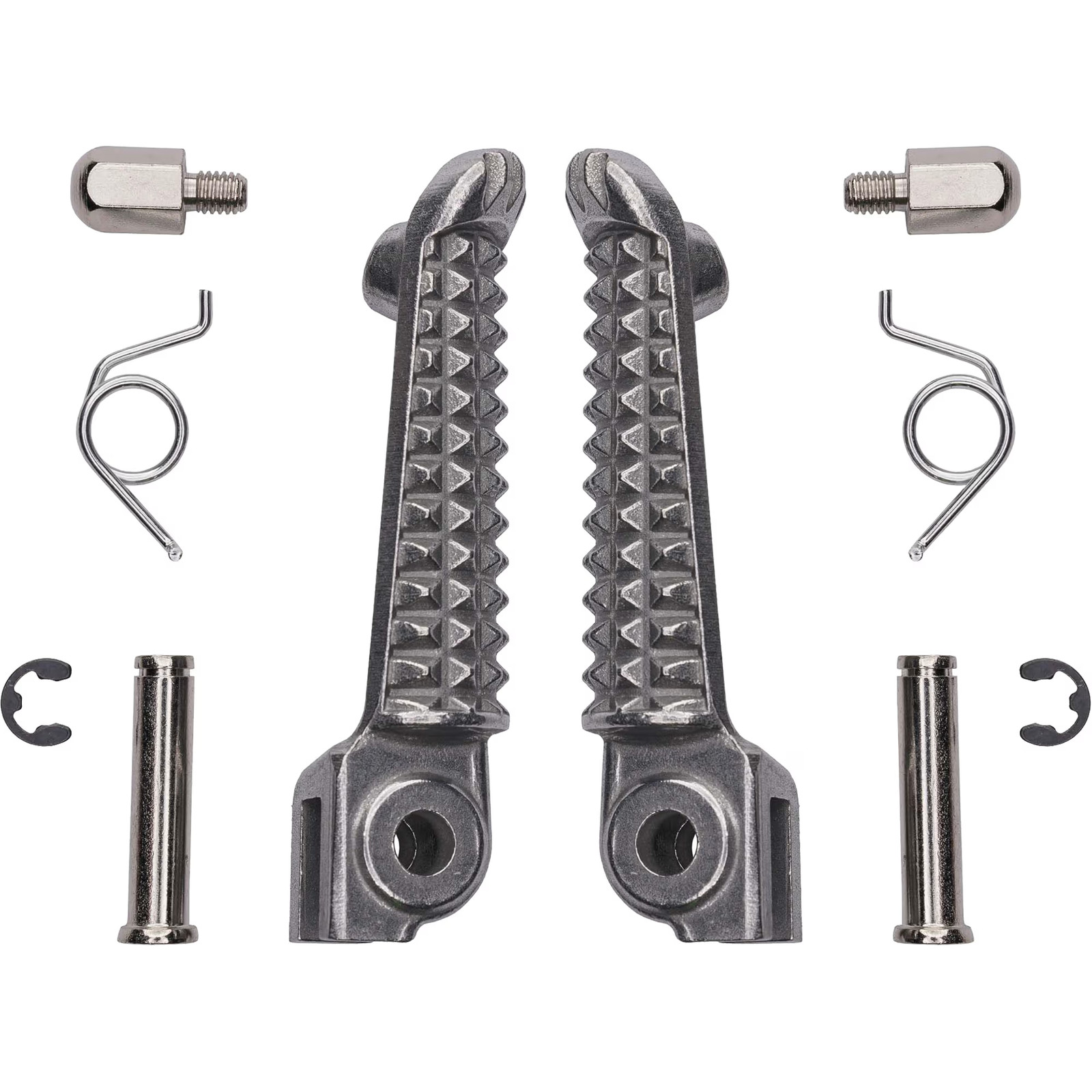 Bike It OEM Motorcycle Motorbike Silver Footpegs - Yamaha YZF-R1 / YZF-R6