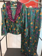 RARE Vintage Victoria  s Secret Gold Label Pajama Set Small 90s Satin Baroque