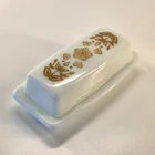 Pyrex Vintage Butterfly Gold Covered Butter Dish Lid 72-B Milk Glass