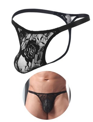 Durchsichtige String Tanga für Herren Spitzen Unterwäsche Große Größen Sissy ...