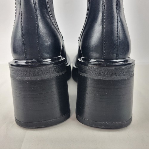 Steve Madden Women Hesitant Black Leather Lug Sole Combat Boots Size 6 US - Picture 14 of 19