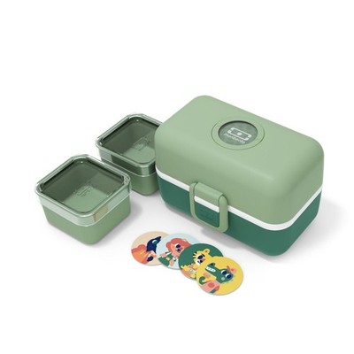 MONBENTO Kinder Brotdose TRESOR 16 x 9.2cm Grün  Lunch Bentobox 0.8L