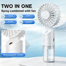 Portable 3 Speed Personal Handheld Fan USB Rechargeable Mini Desk Fan Mist Spray