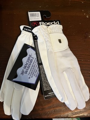 Roeckl Sports Roeck-Grip Equestrian Riding Gloves - White Size 7.5