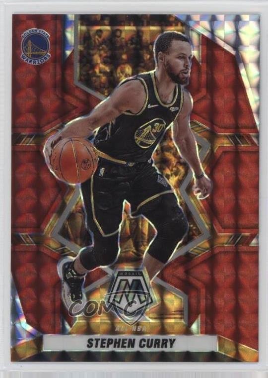 2021-22 Panini Mosaic All-NBA Red Mosaic Prizm Stephen Curry #284 0gg4