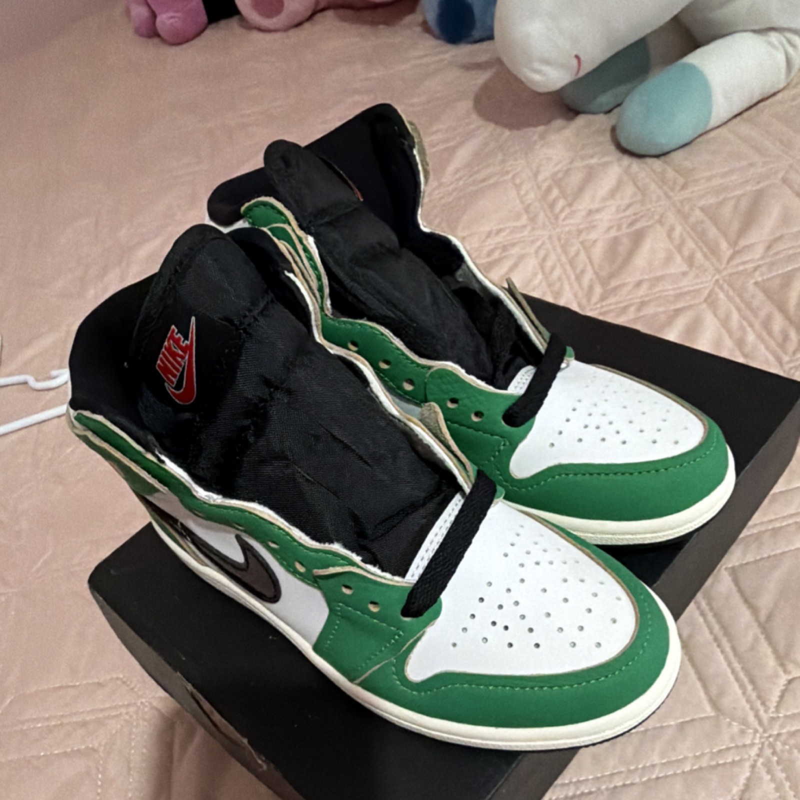 Jordan 1 High OG PS Lucky Green Black White Boys Sneakers Size 13C thumbnail 10