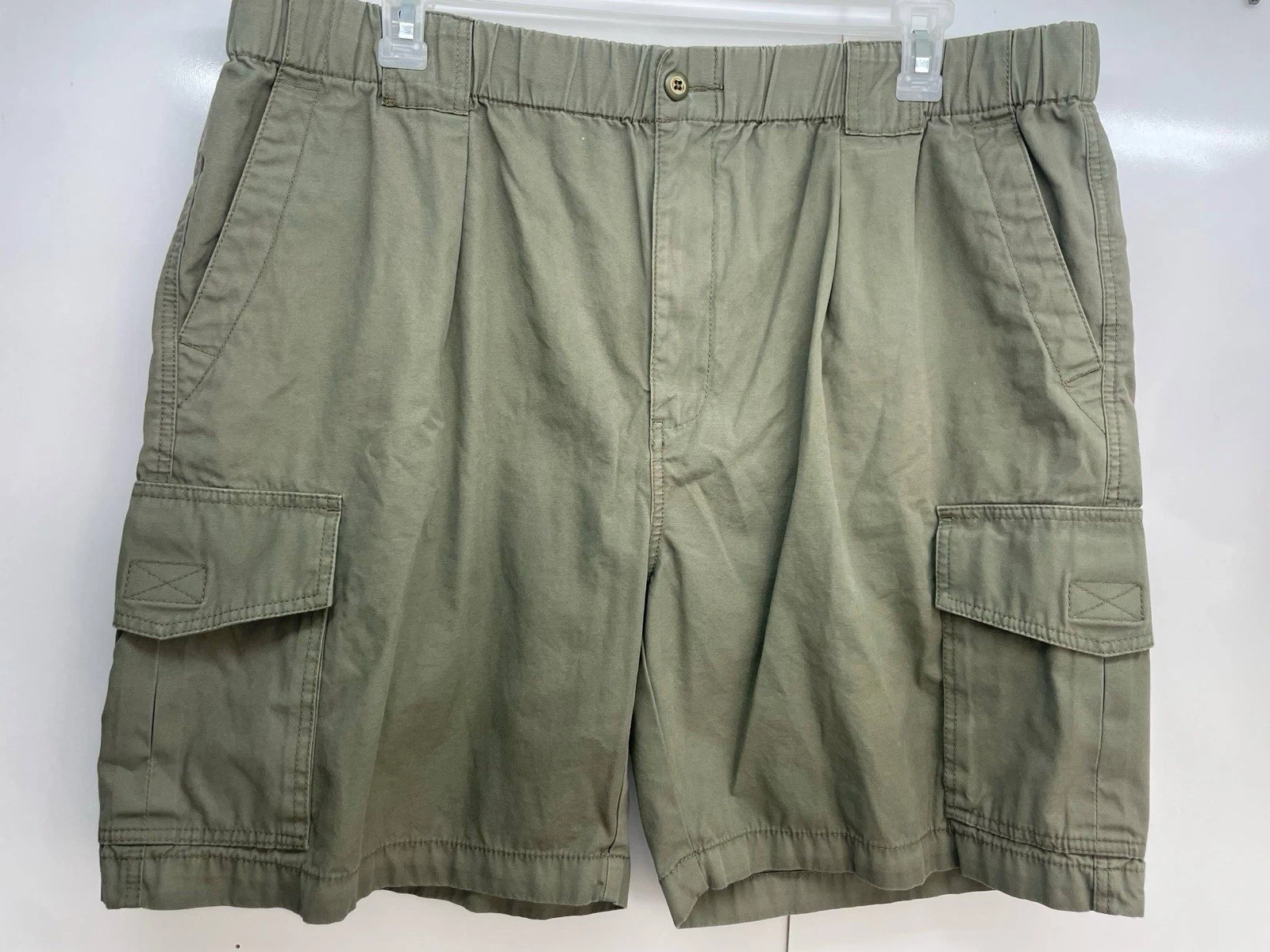 Tommy Bahama Cargo Shorts Mens 2XL Green Cotton Elstic & Drawstring Waist 42x7.5