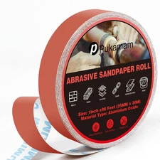 Emery Cloth Roll, 600 Grit Sandpaper Roll, 1" X 98 Feet Long Red Continuous Sand