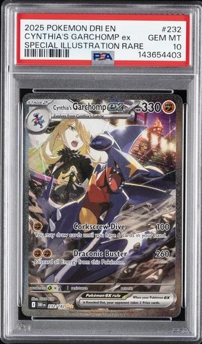 2025 POKEMON DRI EN-DESTINED RIVALS #232 CYNTHIA'S GARCHOMP EX PSA 10