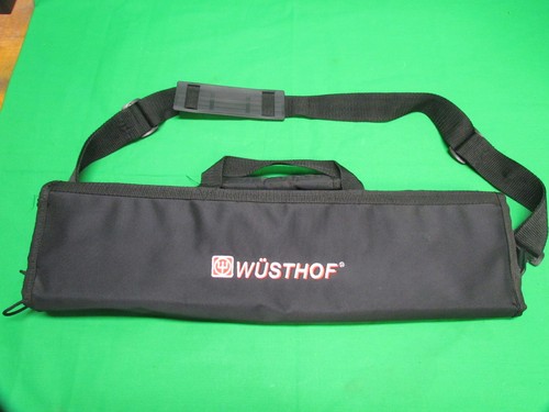 Wusthof Coltello Cordura Tascabile Nero Chef Roll Bag Nero Ottime Condizioni