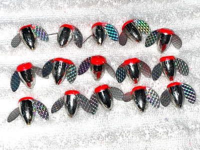15 Spin N Glo Nickel plate with mylar  wings  3/4'' long Size 6